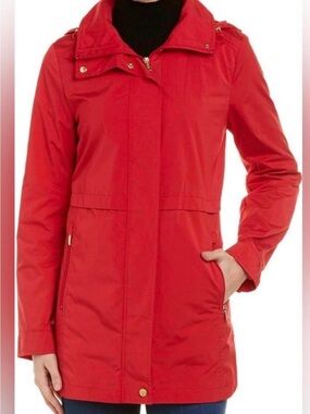 Cole Haan Red Lightweight Women’s Rain Jacket